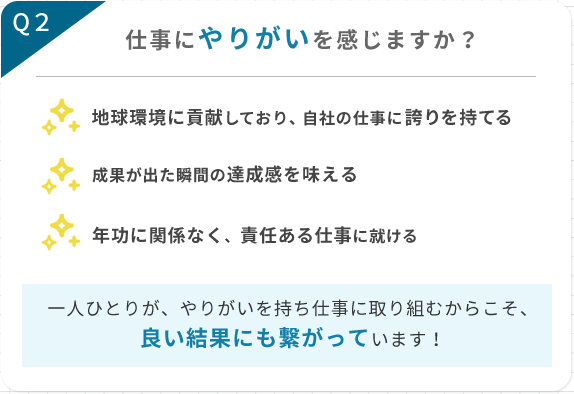 仕事にやりがいを感じますか？