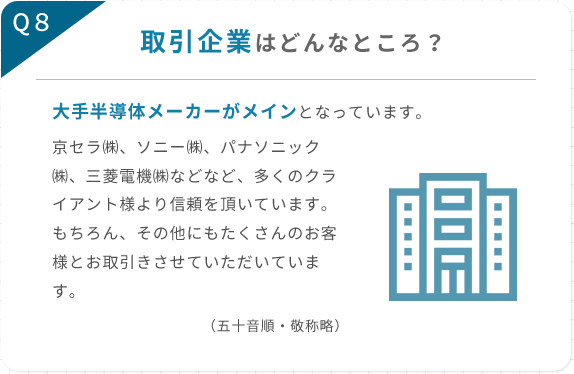 取引企業はどんなところ？